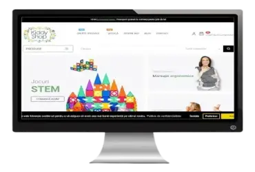 Dezvoltarea unui magazin online cu produse pentru copii, cu structură clară și navigare rapidă.