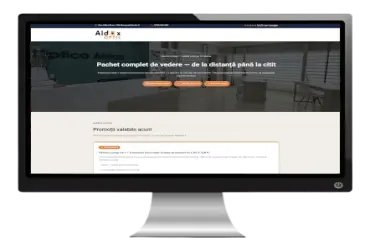 Landing page pentru Aldox Optica - Pachet complet de vedere.